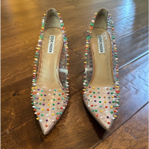EUC Steve Madden Vala Multicolored Studded Stilettos Size 11 - Picture 6 of 14